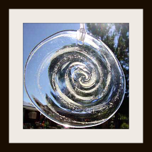 Blown Glass Rondel with Ashes