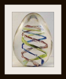 Colorful Sculptural Egg with 3 Ashes
