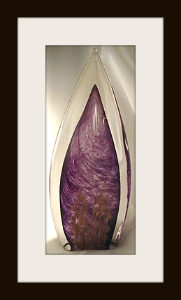 Blown Glass Sculptural Teardrop with Purple